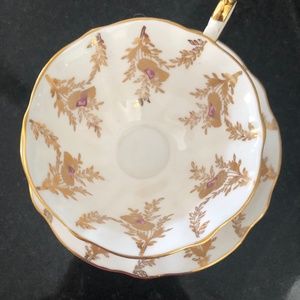 Queen Anne Gold Bone China Cup and Saucer